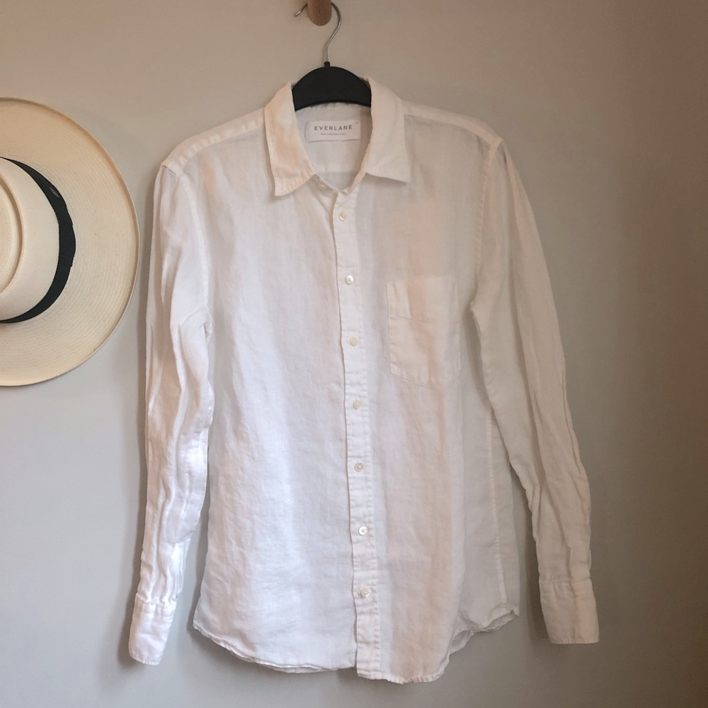 Everlane White Casual Button Down Shirt